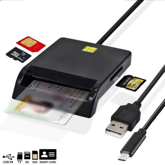 環保包裝type-c多功能三合一USB OTG讀卡機3.0轉TF卡SD卡 J-14725
