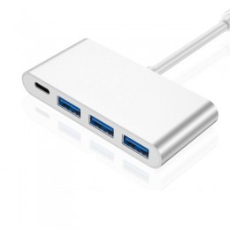 品名: TYPE-C轉USB USB3.0集線器Type-c hub集線器usb hub轉接頭(銀色) J-14266 全新 G-2989