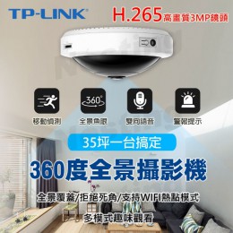 TP-LINK 360度全景魚眼攝影機(H.265) 全景360度巡航，完整畫面不卡斷 全新 G-2009