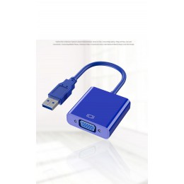 品名: 環保包裝USB轉VGA轉換器電腦接顯示器轉接線usb3.0 to vga(黑色) J-14260 全新 G-2928