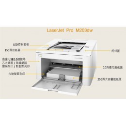 HP LaserJet Pro M203dw 無線雙面雷射印表機 全新 G-1754