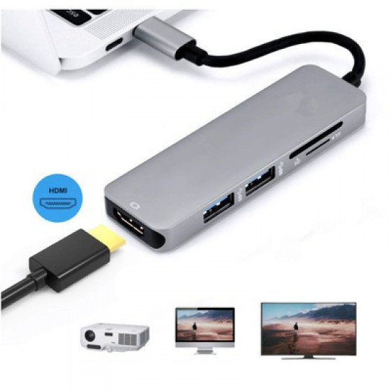 品名: type-c USB3.0轉換器4k MacBook轉HDMI HUB 讀卡機 J-14205 全新 G-2790