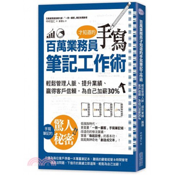 百萬業務員才知道的手寫筆記工作術：輕鬆管理人脈、提升業績、贏得客戶信賴，為自己加薪30% 尖端出版中村信仁 七成新 G-1990