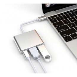 品名: USB 3.1/M TO USB3.1/F+HDMI/F+USB3.0/F轉換線(灰色) J-14203 全新 G-2957