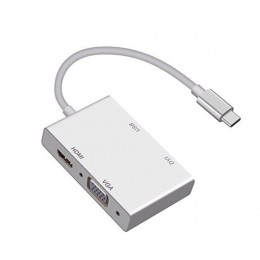 品名: USB 3.1 Type-C轉HDMI VGA DVI HUB TYPE-C轉HDMI(顏色隨機) J-14640 全新 G-4363