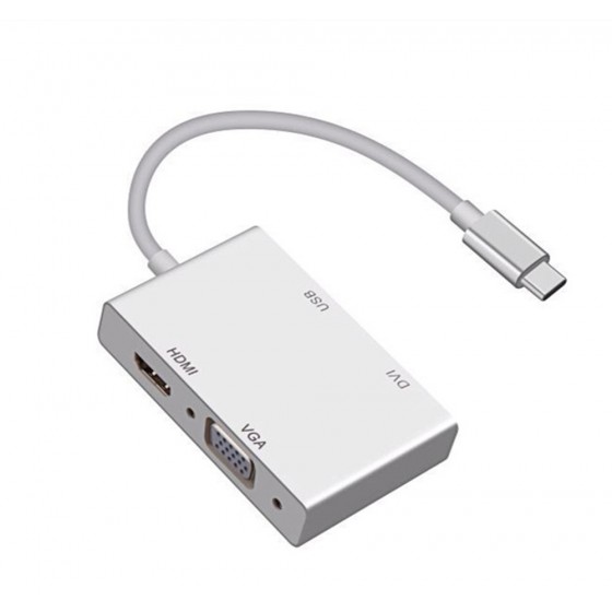 品名: USB 3.1 Type-C轉HDMI VGA DVI HUB TYPE-C轉HDMI(顏色隨機) J-14640 全新 G-4617