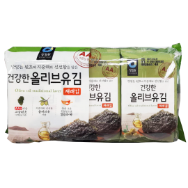 清淨園-韓國岩燒海苔(重口味有加橄欖油)올리브유재래김5g/9包 全新 G-5147