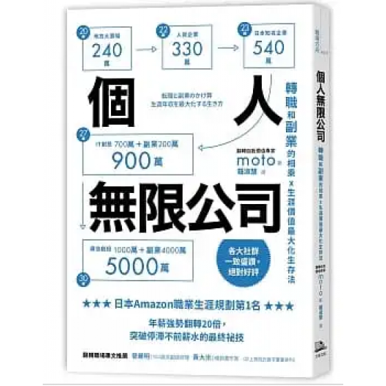 個人無限公司：轉職和副業的相乘x生涯價值最大化生存法【暢銷二版】 転職と副業のかけ算 生涯年収を最大化する生き方 方舟文化 moto 七成新 G-8183